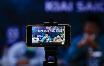 Wasekjen PBNU Imdadun Rahmat saat konferensi pers Forum Silaturrahim Pendukung Kiai Said Aqil Siradj di kawsan Menteng, Jakarta Pusat, Rabu (3/11/2021).