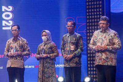 Penghargaan Kepala Daerah Inovatif (KDI) 2021 di INews Tower, Jakarta, Jumat (5/11/2021) malam.
