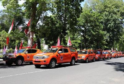 Kepala BNPB Letjen TNI Ganip Warsito saat acara peluncuran Gerakan Mobil Masker Untuk Masyarakat di Provinsi Nusa Tenggara Barat, Kamis (11/11/2021).
