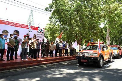 Kepala BNPB Letjen TNI Ganip Warsito saat acara peluncuran Gerakan Mobil Masker Untuk Masyarakat di Provinsi Nusa Tenggara Barat, Kamis (11/11/2021).