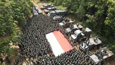 Latihan Puncak Antar Kecabangan (Latancab) TNI AD Kartika Yudha 2021 yang dilaksanakan di Pusat Latihan Tempur (Puslatpur) Kodiklatad, Martapura.