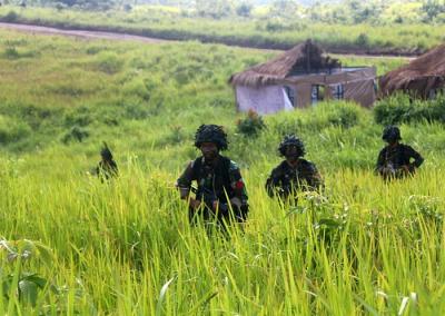Latihan Puncak Antar Kecabangan (Latancab) TNI AD Kartika Yudha 2021 yang dilaksanakan di Pusat Latihan Tempur (Puslatpur) Kodiklatad, Martapura.