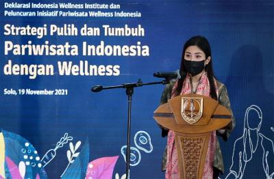 Deklarasi Indonesia Wellness Institute dan Peluncuran Inisiatif Pariwisata Wellness Indonesia, di Dalem Doyoatmajan, Solo, Jawa Tengah, Jumat (19/11/2021).