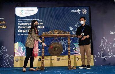 Deklarasi Indonesia Wellness Institute dan Peluncuran Inisiatif Pariwisata Wellness Indonesia, di Dalem Doyoatmajan, Solo, Jawa Tengah, Jumat (19/11/2021).