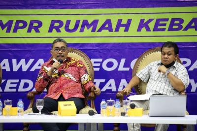 Diskusi empat pilar MPR di Kompleks Parlemen, Senayan, Jakarta, Senin (22/11/2021).