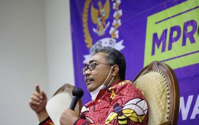 Diskusi empat pilar MPR di Kompleks Parlemen, Senayan, Jakarta, Senin (22/11/2021).