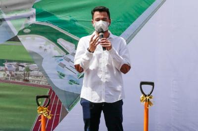 Groundbreaking RANS Prestige Sportainment di Pantai Indah Kapuk 2, Tangerang, Banten, Senin (22/11/2021).