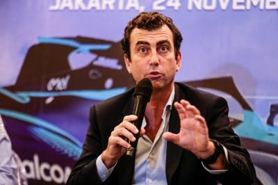 Ikatan Motor Indonesia (IMI) 'Mendukung Formula E Sukses Untuk Indonesia' di kawasan Menteng, Jakarta Pusat, Rabu (23/11/2021).