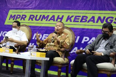 Diskusi empat pilar di kompleks Parlemen, Jakarta, Senin (29/11/2021).
