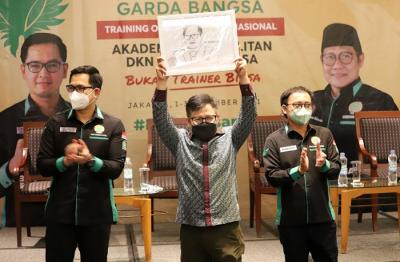 Training of Trainer (ToT) Nasional Akademi Kader Militan DKN Garda Bangsa 2021 di Jakarta, Rabu (1/12/2021).