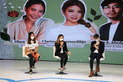 Konferensi pers Daur Hidup Festival di Jakarta Concert Hall, Kebon Sirih, Jakarta Pusat, Jumat (3/12/2021).
