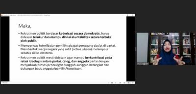 Webinar Partai Perindo dengan Tema Konvensi Rakyat : Jalan Baru Menuju Demokrasi Yang Lebih sehat, Jumat (3/12/2021).
