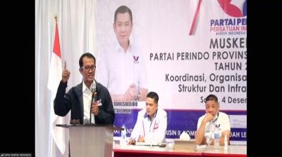 Musyawarah Kerja Wilayah (Muskerwil) DPW Partai Perindo se-Kalimantan Barat (Kalbar) secara virtual, Sabtu (4/12/2021).