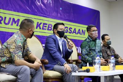 Diskusi Empat Pilar MPR di Media Center, Nusantara III, Kompleks Parlemen MPR/DPR-DPD, Senayan, Jakarta, Senin (6/12/2021).