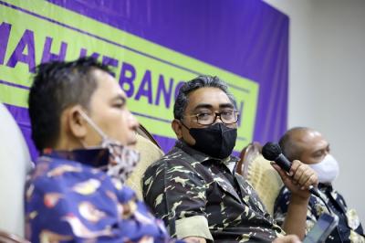 Diskusi Empat Pilar MPR di Medial Center, Nusantara II, Kompleks Parlemen MPR/DPR-DPD, Senayan, Jakarta, Rabu (8/12/2021).