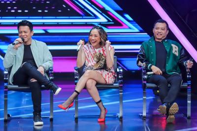 Konferensi pers program X Factor Indonesia di Studio 17, MNC Studios, Kebon Jeruk, Jakarta Barat, Kamis (9/12/2021).