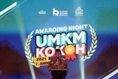 Awarding Night UMKM Kokoh Angkatan 2021 di Semarang, Jawa Tengah, Kamis (9/12/2021) malam.