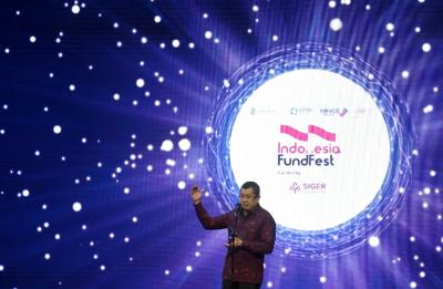 Pembukaan acara Indonesia Fun Festival bersama LPDB KUMKM di iNews Tower, Jakarta, Selasa (14/12/2021).