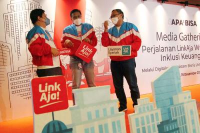 Media Gathering Layanan Business Solution LinkAja di kantor LinkAja, Jakarta, Jumat (17/12/2021).