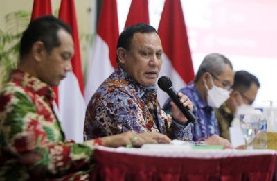 Jumpa pers Kinerja Tahun 2021, di Gedung Penunjang KPK Merah Putih, Jakarta, Rabu (29/12/2021).