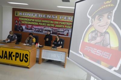 Rilis kasus Narkotika dan Psikotropika di Polres Metro Jakarta Pusat, Jumat (31/12/2021).