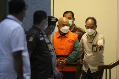 Jumpa pers terkait OTT Wali Kota Bekasi Rahmat Effendi di Gedung Merah Putih KPK, Jakarta, Kamis (6/1/2022).
