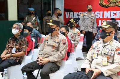 Guna mendukung program vaksinasi covid-19 untuk anak, Polda Jateng terus mengakselerasi kegiatan tersebut melalui program Vaksinasi Merdeka.