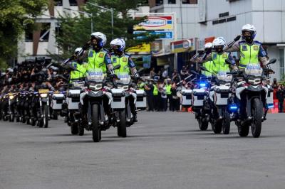 Kapolri Jenderal Listyo Sigit Prabowo memberikan sambutan saat upacara peresmian tim Perintis Presisi Polda Metro Jaya.