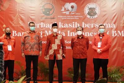Perayaan Natal BMI di Hotel Sotis, Kemang, Jakarta, Jumat (14/1/2022).