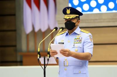 Kepala Staf Angkatan Udara Marsekal TNI Fadjar Prasetyo meresmikan tiga satuan jajaran TNI AU, di Mabesau, Cilangkap, Jakarta Timur.