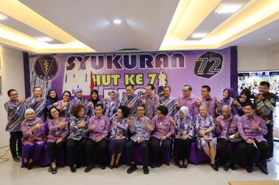 Ketua Umum PDGI Hananto Seno memberikan sambutan dalam acara syukuran HUT ke-72 Persatuan Dokter Gigi Indonesia (PDGI) di Jakarta.
