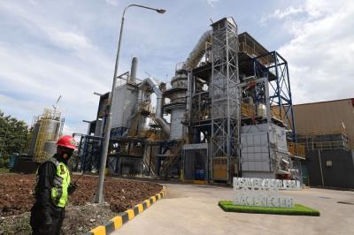 Peresmian insinerator di PPLI Main Facility, Desa Nambo, Klapanunggal, Bogor, Jawa Barat, Selasa (25/1/2021).