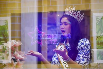 Miss Indonesia 2020 Carla Yules saat sesi foto di iNews Tower, MNC Center, Kebon Sirih, Jakarta Pusat, Rabu (26/1/2022).