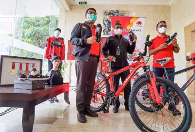 Banteng Ride & Night Run 2022, dalam rangka perayaan HUT Ke-49 PDI Perjuangan di Jakarta, Kamis (27/1/2022).