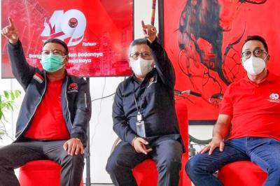 Banteng Ride & Night Run 2022, dalam rangka perayaan HUT Ke-49 PDI Perjuangan di Jakarta, Kamis (27/1/2022).