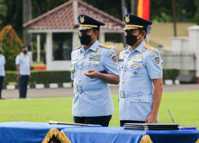 Kepala Staf Angkatan Udara Marsekal TNI Fadjar Prasetyo saat menjadi inspektur upacara peresmian Komando Operasi Udara Nasional (Koopsudnas).