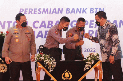 Peresmian pembukaan Kantor Cabang Pembantu di Mabes Polri, Jakarta, Kamis (3/2/2022).