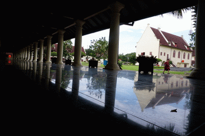 Kawasan bangunan bersejarah Benteng Rotterdam, Makassar, Minggu (6/2/2022).
