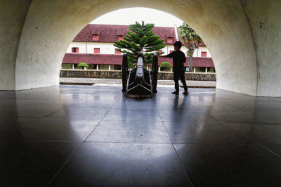 Kawasan bangunan bersejarah Benteng Rotterdam, Makassar, Minggu (6/2/2022).