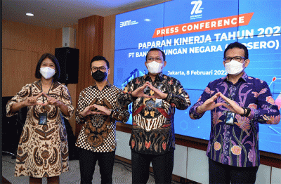 Pemaparan kinerja perseroan tahun 2021 di Jakarta, Selasa (8/2/2022).