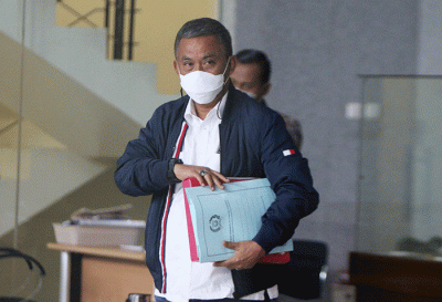 Ketua DPRD DKI Jakarta Prasetyo Edi Marsudi, menjalani pemeriksaan di Gedung KPK Merah Putih, Jakarta, Selasa (8/2/2022).