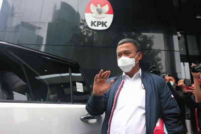 Ketua DPRD DKI Jakarta Prasetyo Edi Marsudi, menjalani pemeriksaan di Gedung KPK Merah Putih, Jakarta, Selasa (8/2/2022).