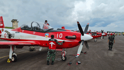 Tim aerobatik TNI AU Jupiter Aerobaric Team (JAT), memulai perjalanan ke ajang internasional Singapore Air Show (SAS) 2022.
