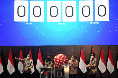 Prosesi pembukaan pasar saham sebagai bagian dari acara perayaan Hari Ulang Tahun BTN ke 72 di Jakarta, Rabu (9/2/2022).