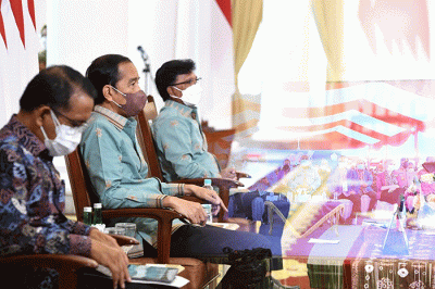 Presiden Joko Widodo menghadiri acara puncak peringatan Hari Pers Nasional Tahun 2022 secara virtual dari Istana Kepresidenan Bogor.