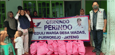 Partai Persatuan Indonesia melalui Organisasi Sayap Gerkindo mengunjungi Desa Wadas, Purworejo, Jawa Tengah, dan membagikan bantuan kepada warga.