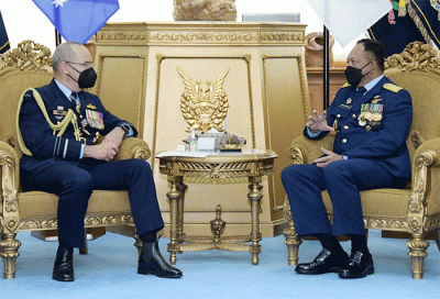Kasau Marsekal TNI Fadjar  Prasetyo, menerima kunjungan kehormatan Chief of Air Force (CAF) Royal Australian Air Force (RAAF) Air Marshal Mel Hupfeld.