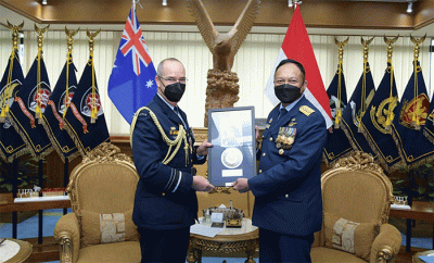 Kasau Marsekal TNI Fadjar  Prasetyo, menerima kunjungan kehormatan Chief of Air Force (CAF) Royal Australian Air Force (RAAF) Air Marshal Mel Hupfeld.