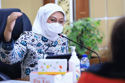 Menteri Ketenagakerjaan Ida Fauziyah, menerima audiensi Pengurus Pusat Konfederasi Kongres Aliansi Serikat Buruh Indonesia (KASBI).