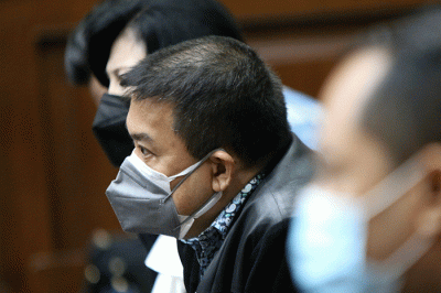 Sidang putusan korupsi tanah Munjul di Pengadilan Tipikor, Jakarta, Jumat (25/2/2022).